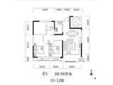 金科时代中心_2室2厅1卫 建面88平米