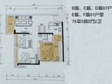 合正观澜汇_3室2厅2卫 建面75平米