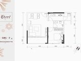 石厦花园_1室2厅1卫 建面61平米