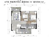 旭辉江山青林半_2室2厅2卫 建面86平米