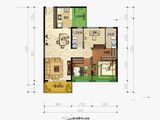 蓝光水岸公园_3室2厅2卫 建面93平米