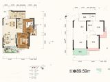 琼宇天伦百汇_2室2厅1卫 建面89平米