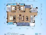 交投地产阳光100新叶城_4室2厅2卫 建面117平米