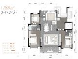 明湖怡府_3室2厅3卫 建面185平米