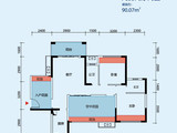 凯南广场_2室2厅2卫 建面90平米